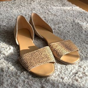 J Crew Pony Hair Spotted Sandals